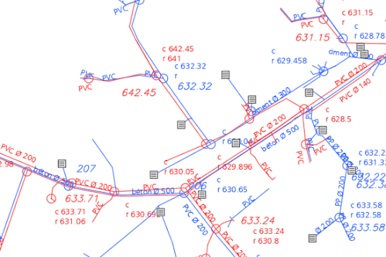 Plan de réseau d'assainissement